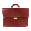 CARTIER カルティエ マストライン ビジネスバッグ レザー ボルドー ブリーフケース【本物保証】【中古】