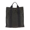 美品 HERMES エルメス エールラインアドMM リュック・デイパック キャンバス グレー【本物保証】【中古】