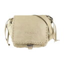 PRADA プラダ ショルダーバッグ BT0591 レザー ナイロン ベージュ【本物保証】【中古】