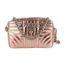 超美品 PRADA プラダ インプントゥーレ IMPUNTURE ショルダーバッグ 1BH084 パイソン レザー ANTICO MORDO メタリックピンク系 ダイアグラム チェーンショルダーバッグ ロゴ【本物保証】【中古】