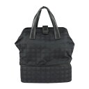 美品 CHANEL シャネル ニュートラベルライン ボストンバッグ A15960 ナイロンジャガード レザー ブラック【本物保証】【中古】