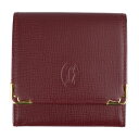 超美品 CARTIER カルティエ マストライン コインケース L3000158 レザー ボルドー ゴールド金具 ゴールド金具【本物保証】【中古】