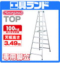 (代引不可・直送品)ハセガワ アルミ 専用脚立 TOP2.0-36  [天板高さ：3.49m] 専用脚立 