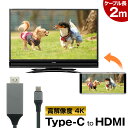 【スマホの画面をテレビに映せる】 スマホ ミラーリング HDMI テレビ HDMI変換 4K USB Type-C to HDMI ケーブル スマホ Mac Windows パソコン Android 対応 【送料無料】 おすすめ