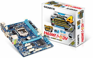 GIGABYTE GA-H61MA-D3V LGA1155 / Intel H61 / MicroATX マザーボード合計5000円以上送料無料！※一部地域除く