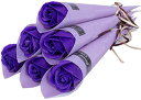 ソープフラワー バラ 造花 プレゼント ギフト 一輪 結婚式 退職 プチギフト Newタイプ SW1857単色(紫)6本