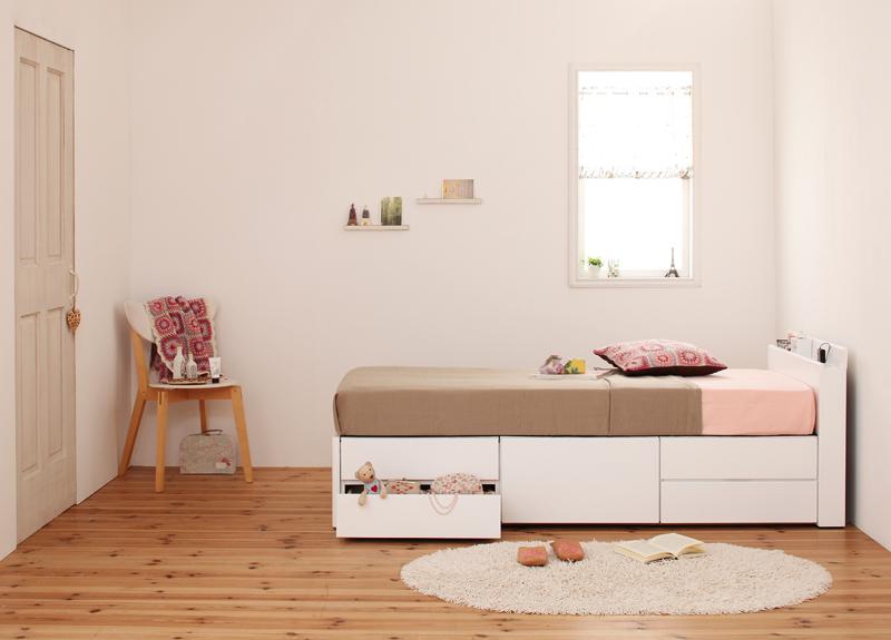 送料無料 チェストベッド シングル お客様組立 シ