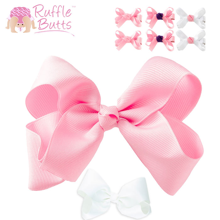 【期間限定クーポンで全品10%オフ】 【メール便】 ラッフルバッツ ヘアクリップ rufflebuttsバレッタ Ruffle Butts リボン ボウ リボン ヘアアクセサリー ピンク　ホワイト　Bows