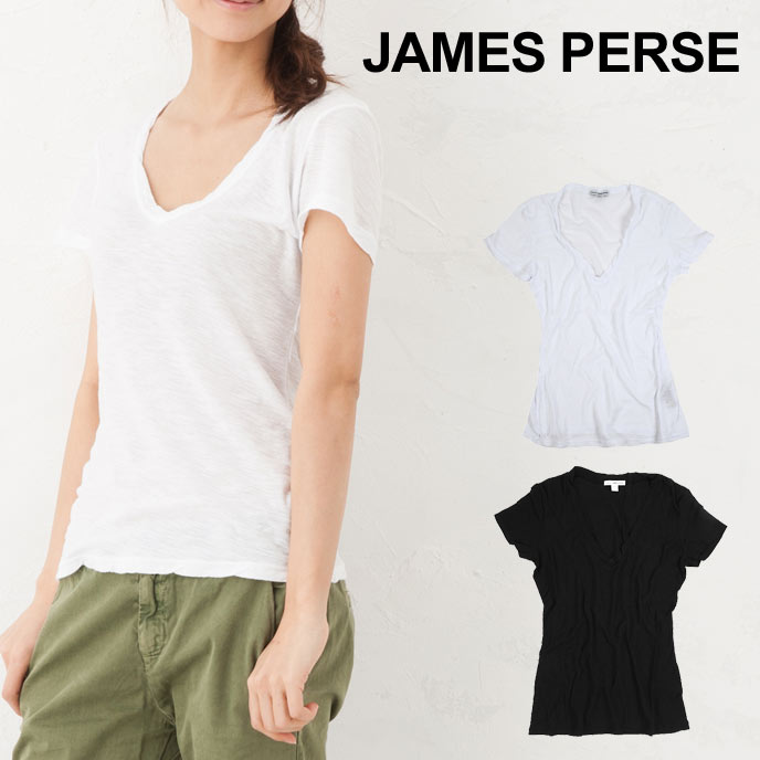 【メール便送料無料】 ジェームスパース Tシャツ JAMES PERSE CASUAL TEE REVERSE BINDING TEE カジュアル tシャツ ジェームスパース Tシャツ vネック レディース 人気型
