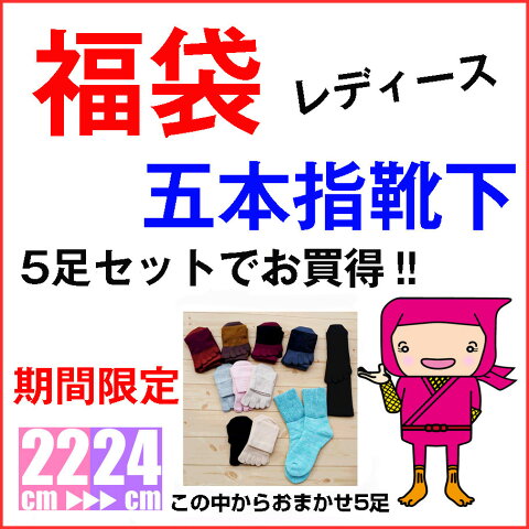 【日本製】《福袋5点1500円》温活　 ★メール便送料無料　福袋 レディース 22cm〜24cm 五本指靴下 5本指ソックス 【RCP】【02P03Dec16】