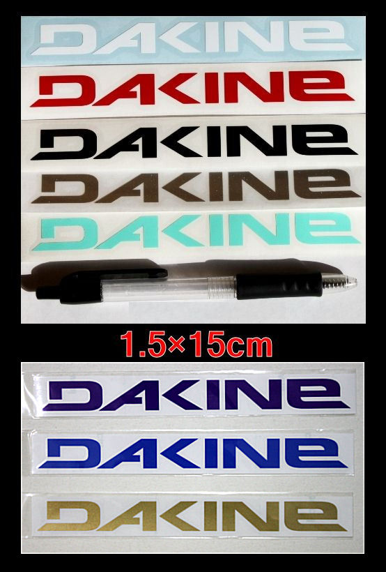 【DAKINE】ダカインロゴカッティングステッカー小★約1.5cm×15cm／SMALL／ブラック・アクア・シルバー・レッド・ホワイト