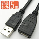 【メール便可】USB2.0対応 USB延長ケーブル 延長5mブラック [メ1]　M39M