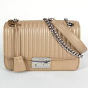 プラダ PRADA チェーンショルダーバッグ 1BD147 シルバー金具 ベージュ レザー レディース 【中古】