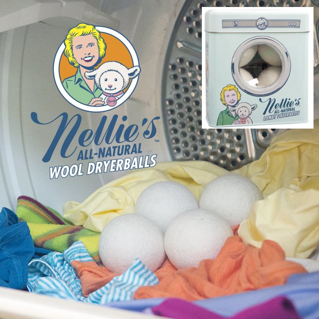 ネリーズウールドライヤーボール/Nellie's Wool Dryer Balls 100%天然ウールのボールを乾燥機と一緒に回すだけでふわふわ仕上がり ウールボール4個入り パッケージ缶は貯金箱に ギフトに最適【あす楽】【ポイント最大16倍】