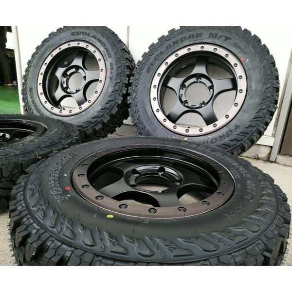ジムニー 人気 タイヤホイールセット ヨコハマ ジオランダー MT G003 185/85R16 16インチ BDX05 マットブラック