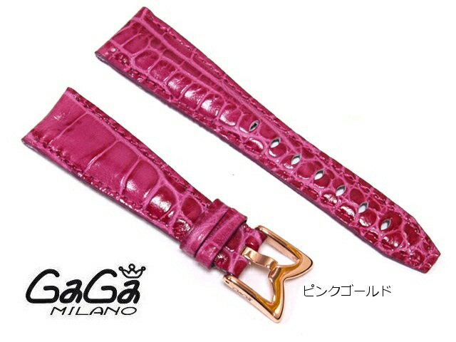 GAGA MILANO　LEATHER BELTMANUALE 40MMガガミラノ　純正レザーベルト40mm交換用ピンク革ベルト尾錠シルバー又はピンクゴールド★☆レザーベルト入荷!新品・送料無料