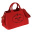 PRADA1BG642-CANAPA/ROSSOプラダ 2WAYバッグコットンキャンバスレッド×ゴールド