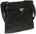 PRADA 1BH978-V44-F0002 VELA NEROプラダ ショルダーバックトライアングルプレートナイロン ブラック×シルバー