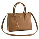 PRADA 1BA863-NZV-F098LSAFFIANO LUX CARAMEL プラダ 2WAYバッグ ショルダーストラップ(脱着可能)サフィアーノレザーキャメル×ゴールド
