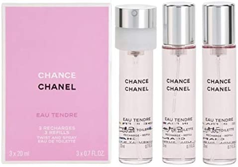 <strong>CHANEL</strong> CHANCE EAU TENDRE EAU DE TOILETTETWIST SPRAY REFILLEDT20ml×3シャネル チャンスオータンドゥル オードトワレツイスト&スプレー リフィル<strong>CHANEL</strong>ショップバッグ付