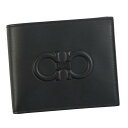 SalvatoreFerragamo 66A241-6940937-BKサルヴァトーレフェラガモ 二折小銭財布レザー ブラック※取寄品