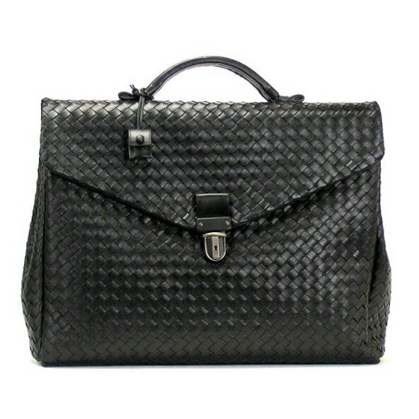 BOTTEGA VENETA 122139-V4651-1000ボッテガヴェネタ 鍵付 ビジネスバッグイントレチャート VN ブリーフケースカーフレザー ブラック