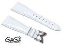 GAGA MILANO　LEATHER BELTMANUALE 40MMガガミラノ　純正レザーベルト40mm交換用革ベルトホワイト×シルバー