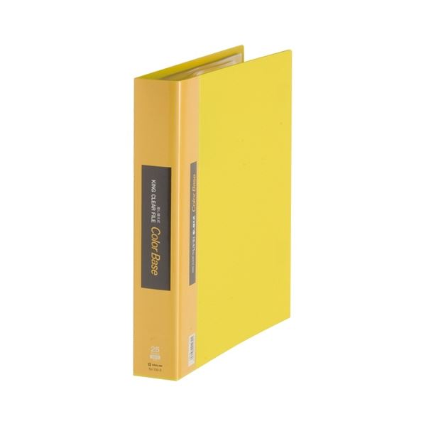 <strong>キングジム</strong> クリアーファイル カラーベース <strong>差し替え</strong>式 <strong>A4</strong>タテ <strong>30穴</strong> 20ポケット付属 背幅49mm 黄 139-3 1セット(<strong>5冊</strong>)