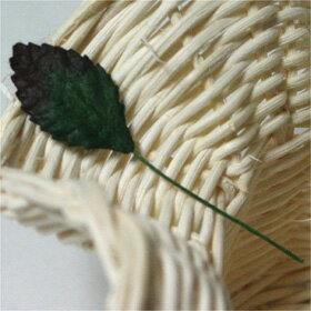 装飾用造花【葉】SSSワイヤー付き葉・濃緑10枚セット　（とっても小さなサイズ）メール便OK・アジアン雑貨販売BCDSHOP