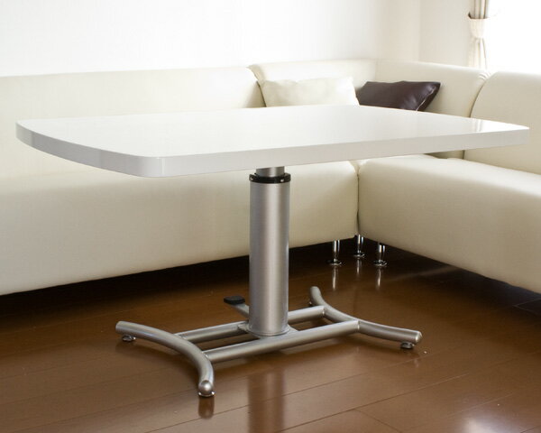 UV塗装無段階ガス圧昇降式リビングダイニングテーブル[リフティングテーブル]便利な昇降式テーブル