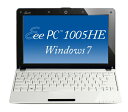 ロングライフなのにコンパクト、美しさと持久力を兼ね備えたEee PC 1005HE-WS160 (パールホワイト)ASUS EEEPC1005HE-W7WH6【2】