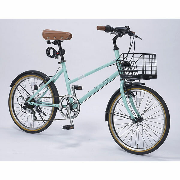 【送料無料】 自転車 20インチ ミント ライト ワイヤーロック かご ミニベロ シマノ …...:a-price:10419856