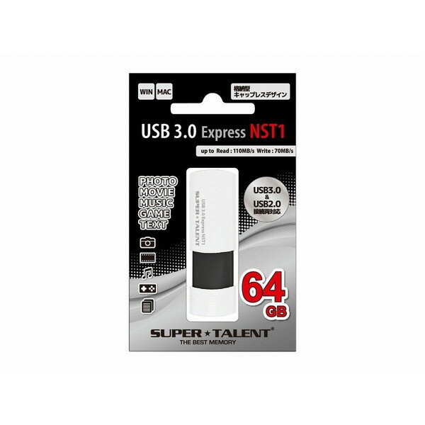 SUPER TALENT ST3U64NST1 zCg Express ST1-2V[Y [USBtbV[ 64GB(USB3.0Ή)]