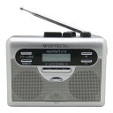 AM/FMラジオ付テープレコーダー (FMワイドバンドモデル アラームクロック機能付き) WINTECH/廣華物産 PCT-11R シルバー