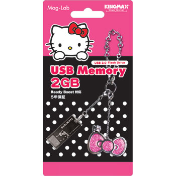【代引き手数料無料】HelloKittyが付いたUSBメモリ磁気研究所 Kingmax-kittyUSB2GBtypeB-bl【4】