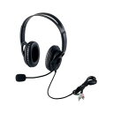 ELECOM HS-HP28BK ヘッドセットマイクロフォン 両耳オーバーヘッド 片出しケーブル 1.8m