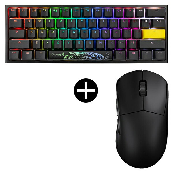 Ducky dk-one2-pro-rgb-mini-silver One 2 Pro Mini RGB Cherry Speed Silver RGB ゲーミングキーボード(英語配列 / 有線) + <strong>Sprime</strong> sp-pm1-black ワイヤレスゲーミングマウス セット