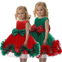 二個送料無料 クリスマス ワンピース 子供 女の子 クリスマス 衣装 チュールドレス プリンセスライン 可愛いクリスマスパーティー衣装 リボン付 七五三 結婚式 発表会 2色