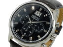 セイコー SEIKO 逆輸入 クロノグラフ ビッグデイト メンズ 腕時計 SPC083P2 ブラック×シルバー グレー レザーベルト