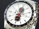 カシオ CASIO エディフィス 逆輸入 クロノグラフ メンズ 腕時計 EF-547D-7A1 ホワイト×ブラック シルバー メタルベルト