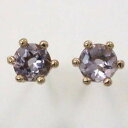 K18PGラベンダーカラーアメジストピアス(キャッチなし)
