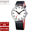 【送料:ラッピング無料】【正規品】MONDAINE モンディーンClassic Pure クラシックピュア40mm ホワイトダイアル ブラックレザースイス製腕時計A660.30360.16OM