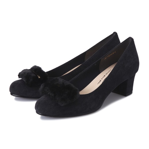 fB[X  JOLI ENCORE(TI)  W[AR[ FUR DECORATION PUMPS 5 JE13303A@BLACK