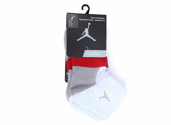 【NIKEウェア】 JORDAN 3 PACK LOW QUARTER ソックス 3足組 427417 インポート WSP　100WHT/MSLV /ABCマート楽天市場店