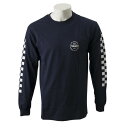 【VANSウェア】VANS Checker L/S T-Shirt ヴァンズ ロングスリーブTシャツ VA19FW-MT03 NAVY
