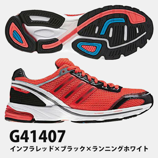 【アディダス】 adizero Boston 2 陸上 ランニング シューズ adidas (G41407) インフラレッド×ブラック×ランニングホワイト 43%OFF