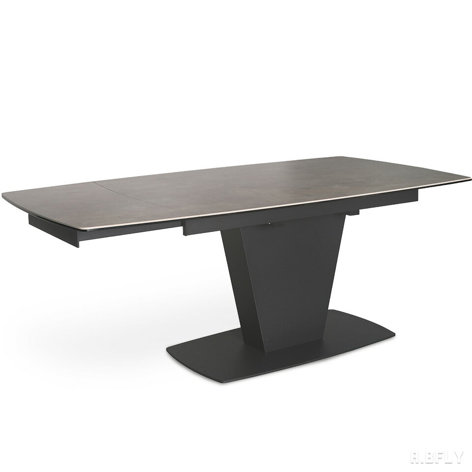 【SS限定｜最大6,000円OFFクーポン】【開梱設置組立無料】セラミック ダイニングテーブル 140 180 伸長式 テーブル 4人 6人 拡張 可変 一本脚 テーブル単品 モダン 高級感 グレーインテリア モノトーン エクステンションテーブル【UP TOWN FURNITURE】【大型商品】