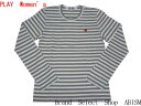★レディースサイズ★PLAY COMME des GARCONS(プレイ コムデギャルソン)『ワンポイント・レッド・スモールハート ロングボーダーTシャツ』(長袖)(グレーxホワイト)【LADY'S】【日本製】【新品】