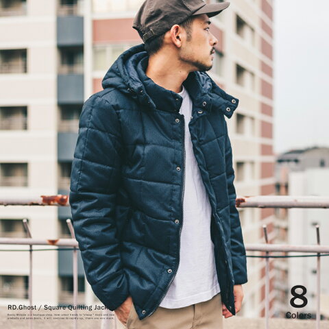 ダウンジャケット メンズ 中綿ジャケット 撥水加工 ダウンパーカー キルティング 迷彩 防寒 軽量 フード脱着 RD.Ghost アールディ.ゴースト 2079