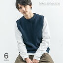 ニットベスト メンズ 畦編み クルーネック セーター ニット ポケット RD.Ghost アールディ.ゴースト 6834